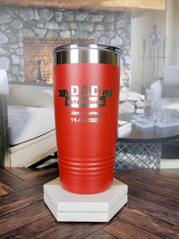Dad Established - Engraved Father's Day Tumbler - 20oz red Polar camel - Sunny Box