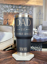 Dad Established Design #2 Engraved YETI Tumbler