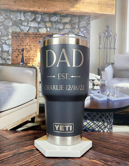 Dad Established Design #2 Engraved YETI Tumbler