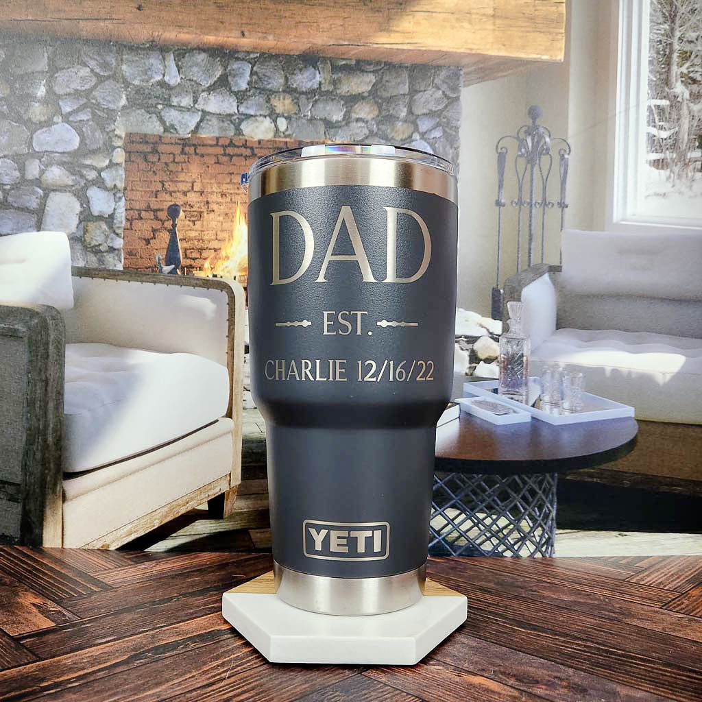 Dad Established Design #2 Engraved YETI Tumbler