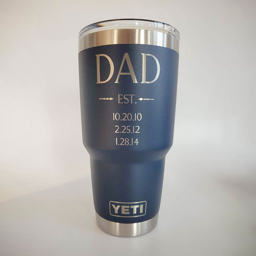 Dad Established Design #2 Engraved YETI Tumbler