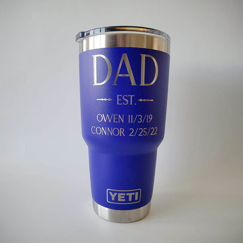 Dad Established Design #2 Engraved YETI Tumbler