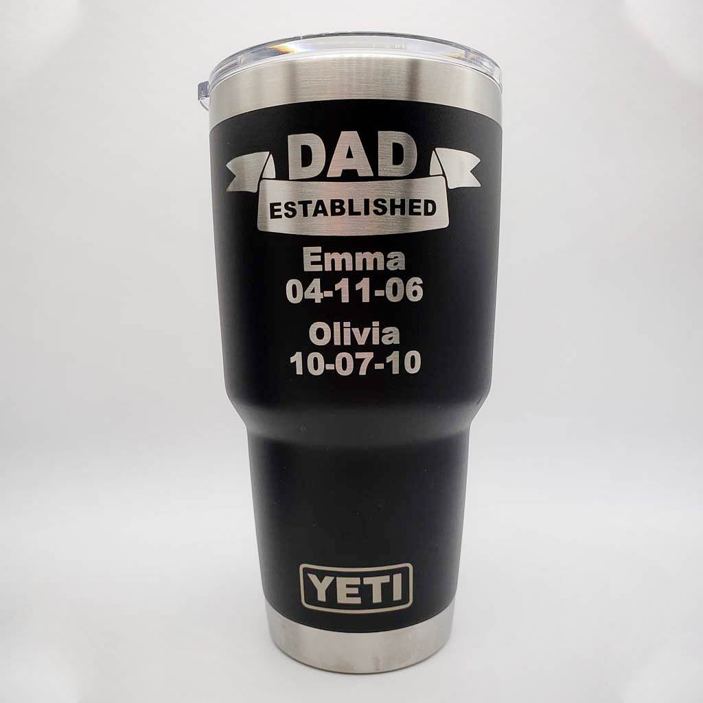 Dad Established Engraved YETI Tumbler