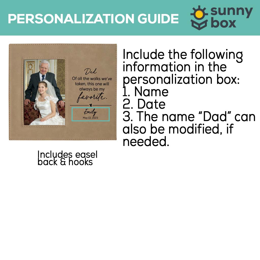 Father of the Bride Leatherette Wide Picture Frame