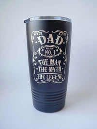 Dad the Man the Myth the Legend - Engraved Polar Camel 20oz Black Sunny Box