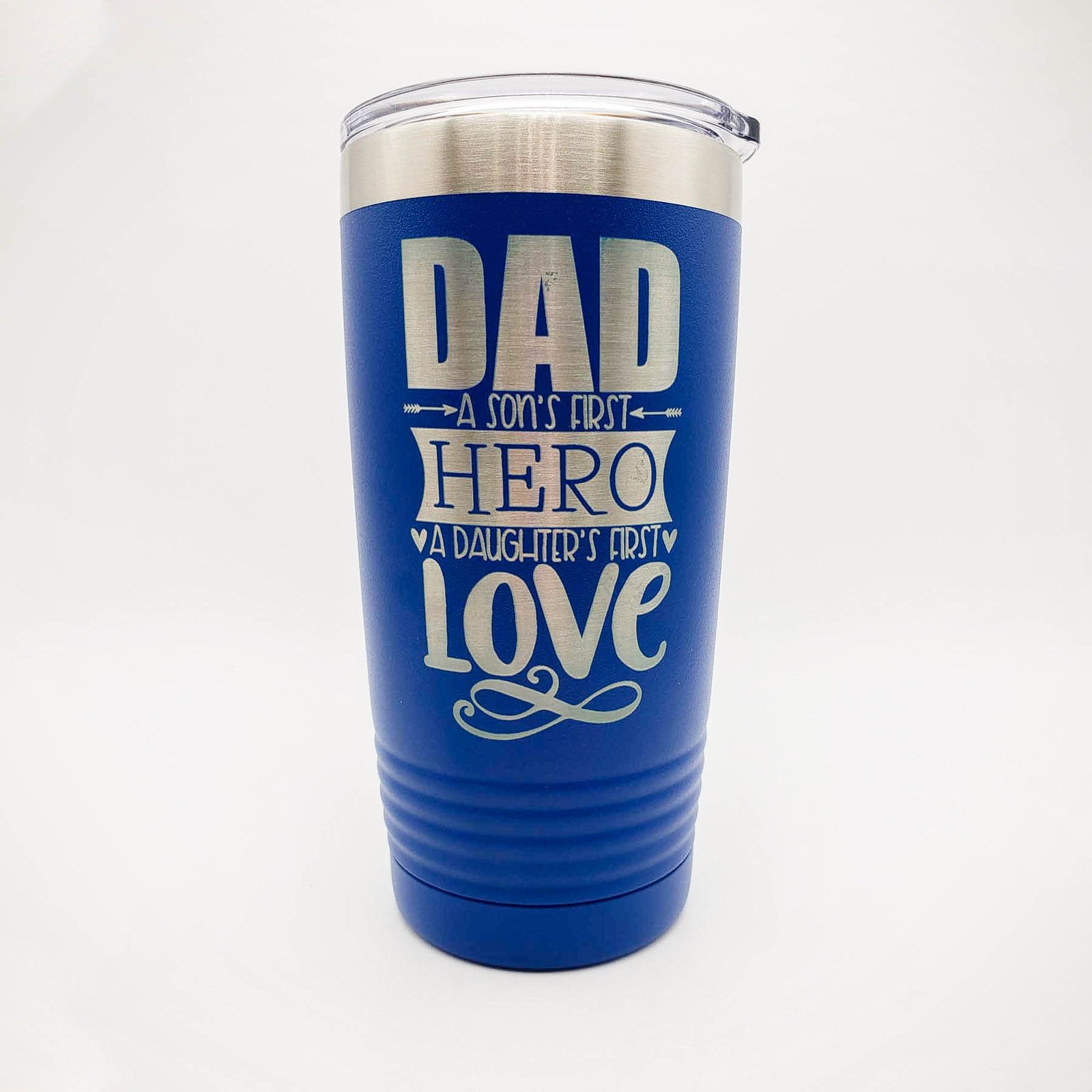 Dad A Sons First Hero A Daughters First Love - Engraved Polar Camel Tumbler 20oz Blue by Sunny Box