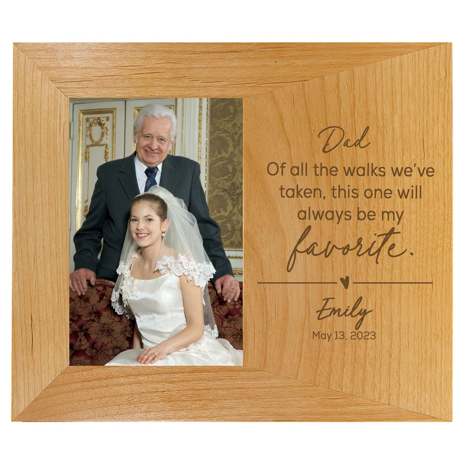 Father of the Bride Personalized Engraved Wood Picture Frame - Sunny Box