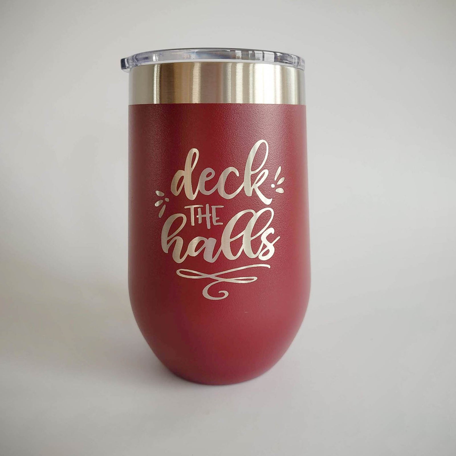 Deck the Halls - Engraved Polar Camel 16oz Wine Tumbler Christmas - Sunny Box