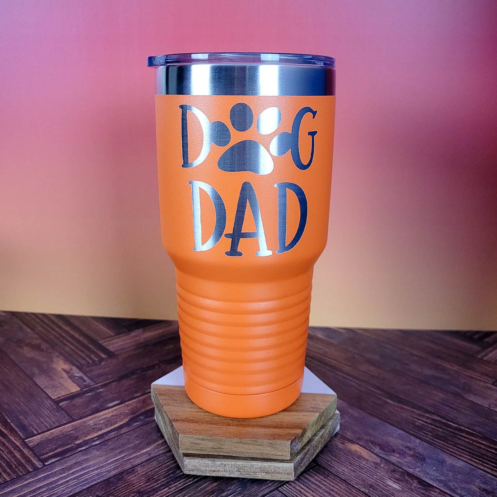 Dog dad Engraved Polar Camel Tumbler 30oz Orange Sunny Box