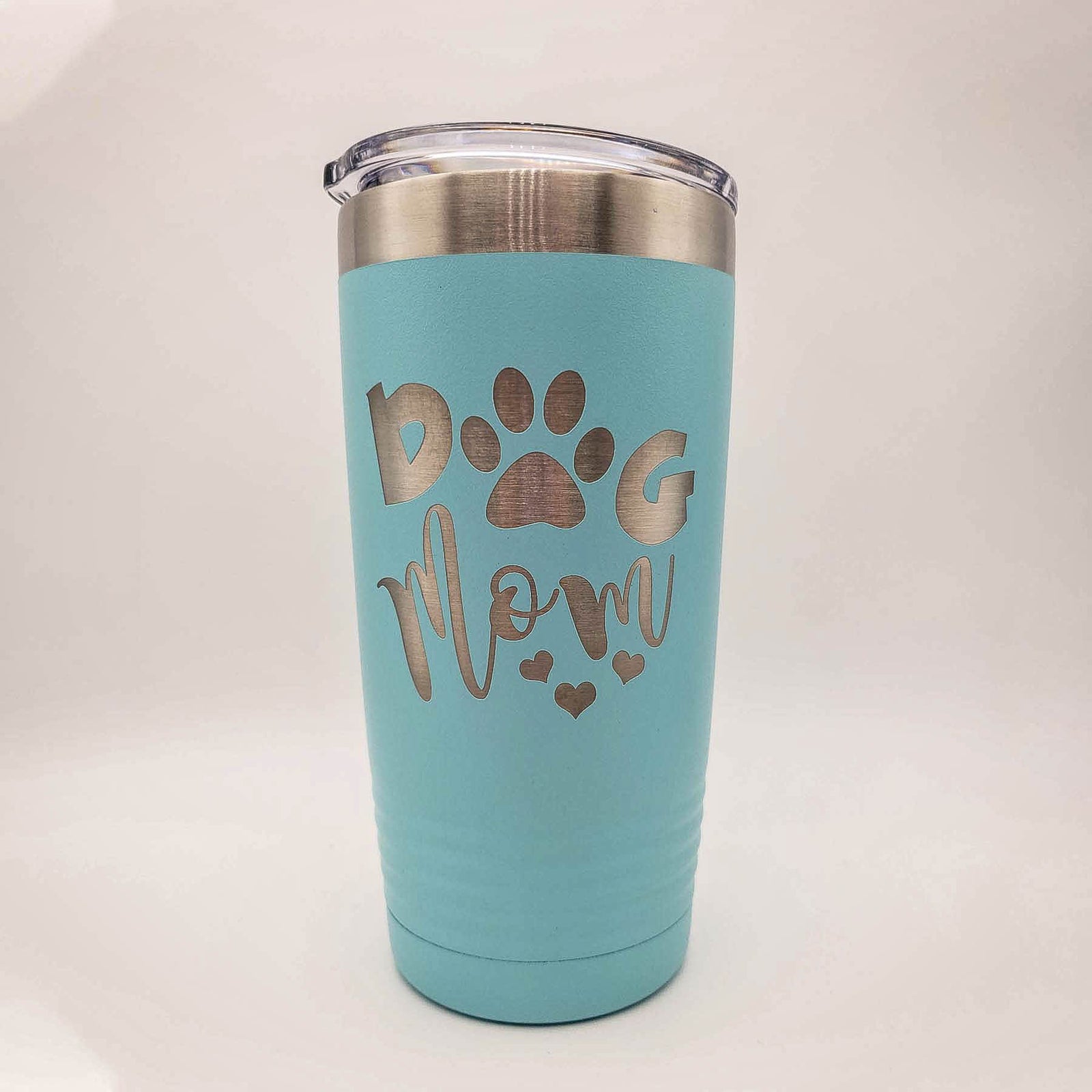 Dog Mom Engraved Tumbler 20oz Teal - Sunny Box
