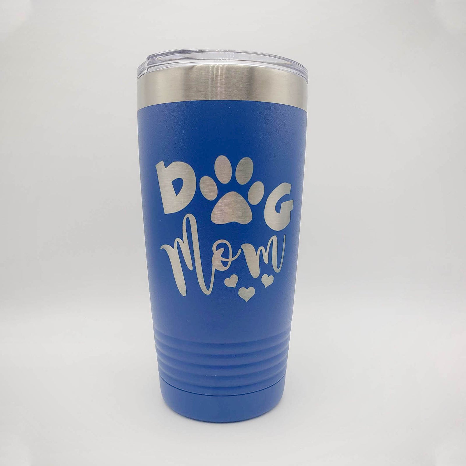 Dog Mom Engraved Tumbler 20oz Blue - Sunny Box