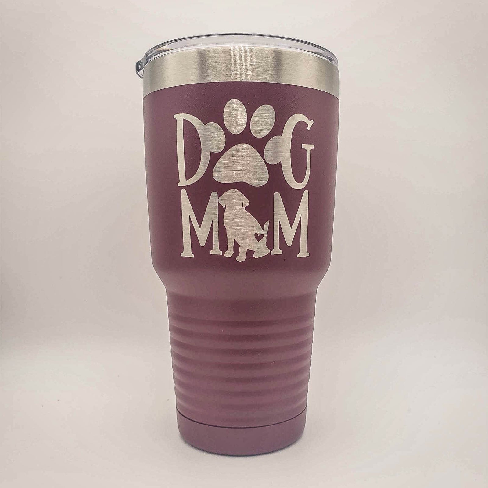 Dog Mom Engraved Polar Camel 30oz Maroon Tumbler Sunny Box