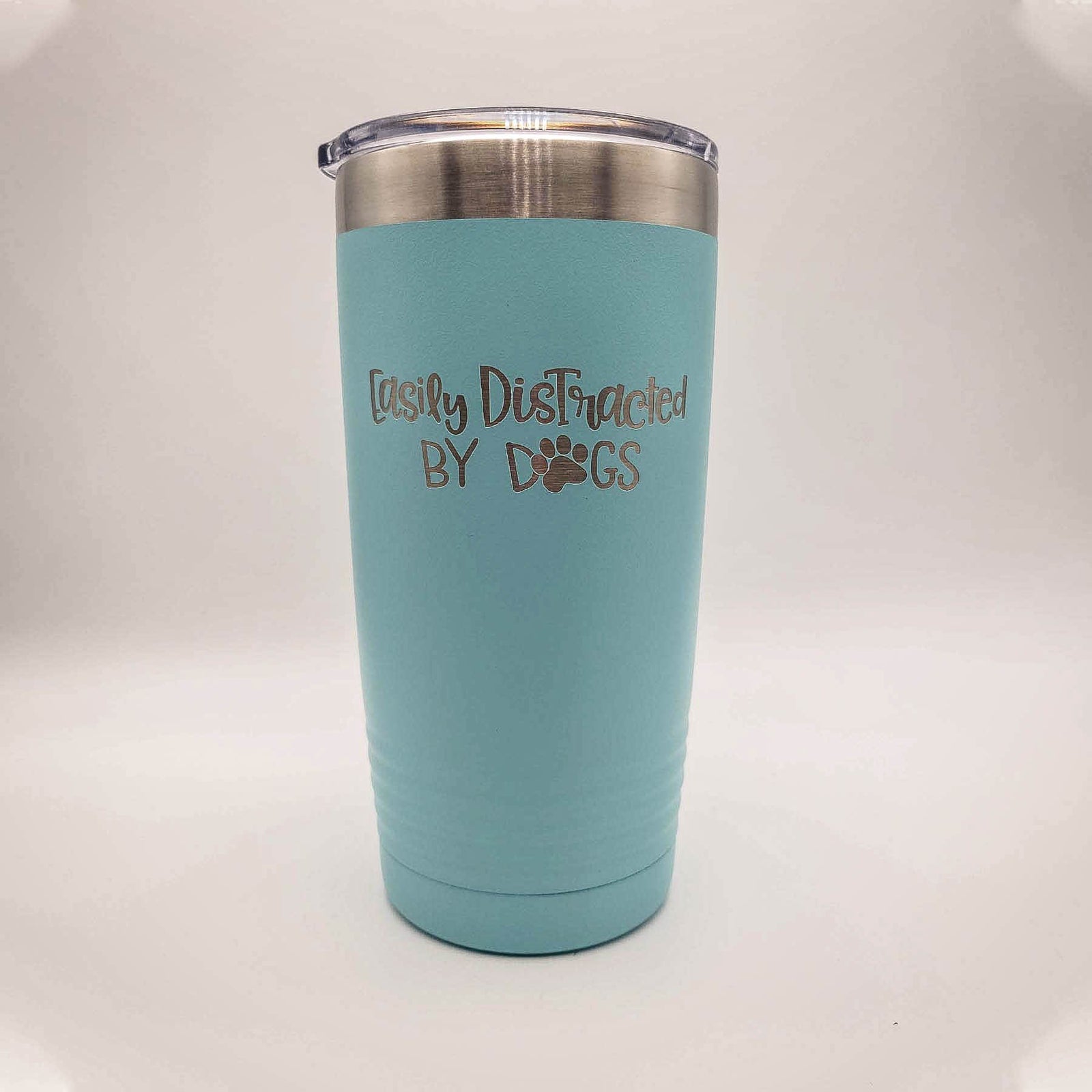 Easily Distracted by Dogs - Engraved 20oz Light Blue Polar Camel Tumbler - Sunny Box