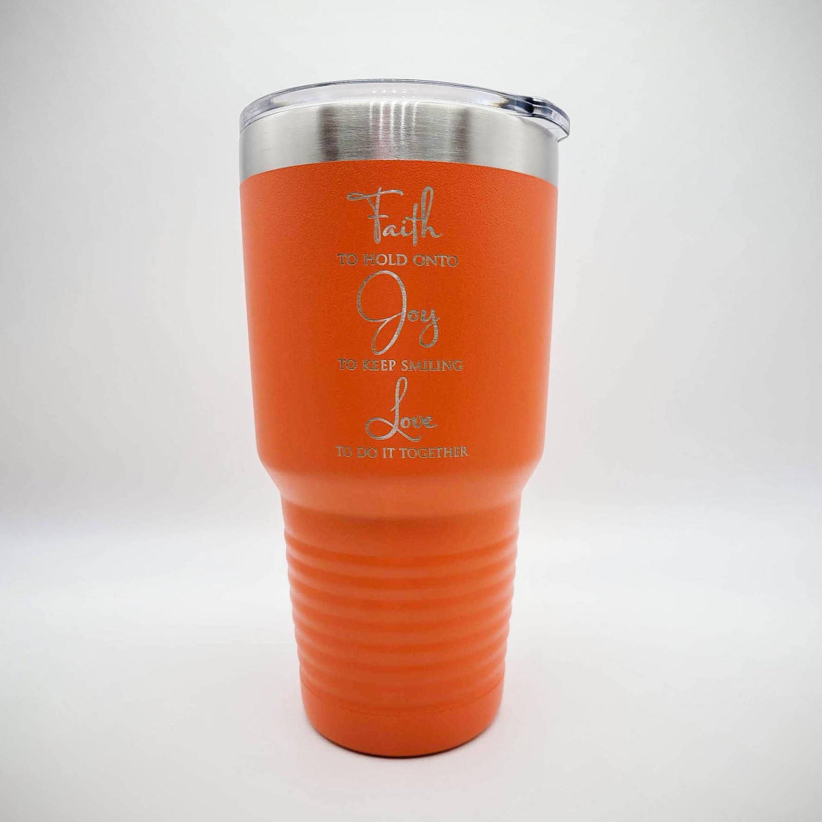 Faith to Hold Onto - Christian Engraved 30oz Orange Polar Camel Tumbler - Sunny Box