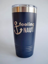 Feeling Nauti - Engraved 20oz Navy Polar Camel Tumbler - Sunny Box