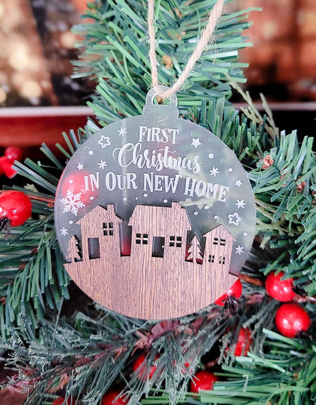 First Christmas In Our New Home Christmas Ornament by Sunny Box