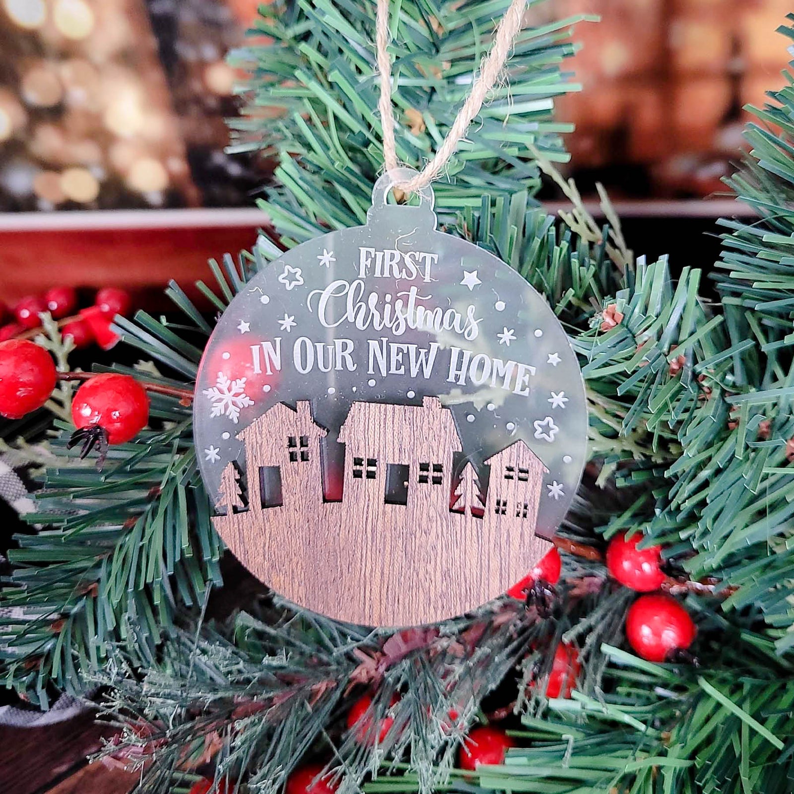 First Christmas In Our New Home Christmas Ornament by Sunny Box