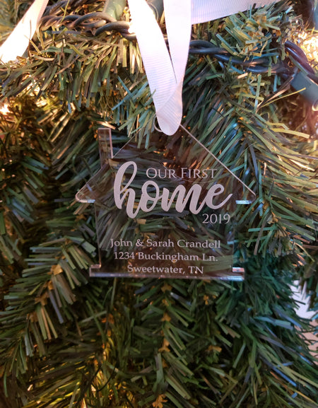 First Home Personalized Engraved Acrylic Ornament - Sunny Box