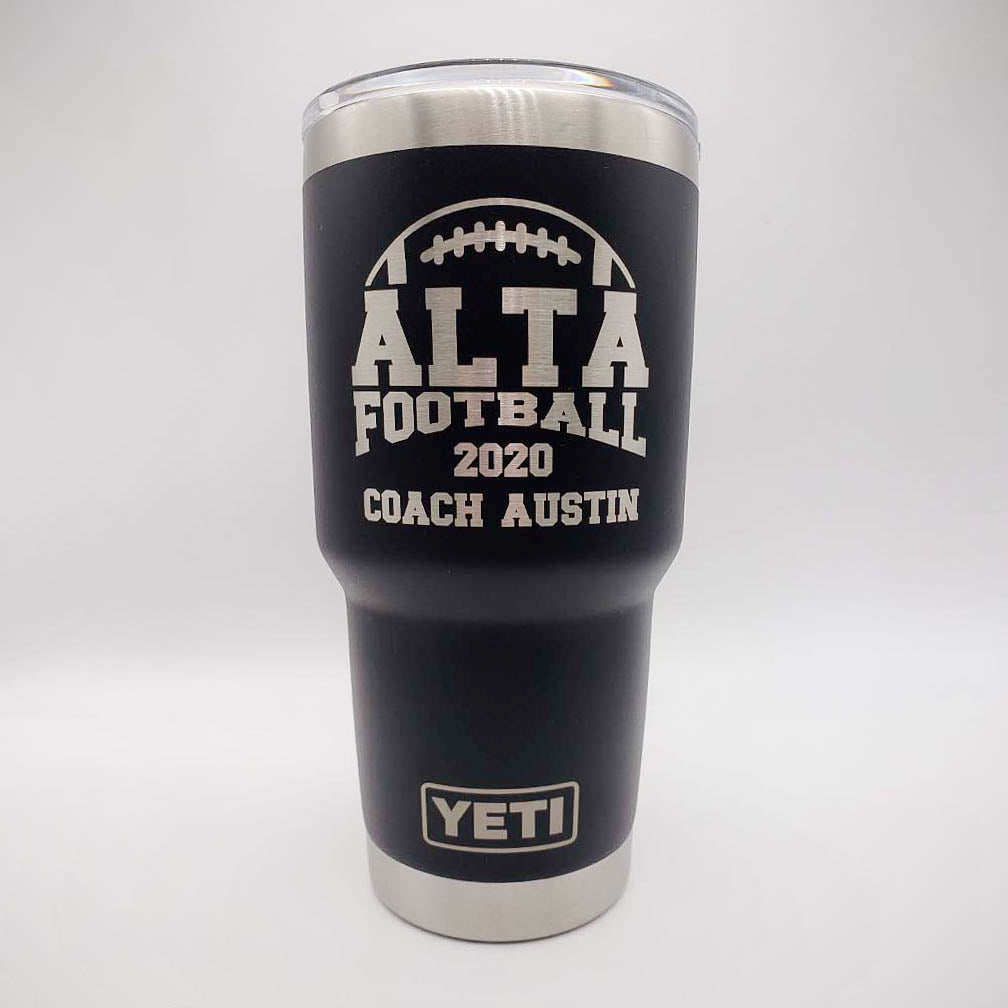 Football School Mascot - Engraved YETI Tumbler