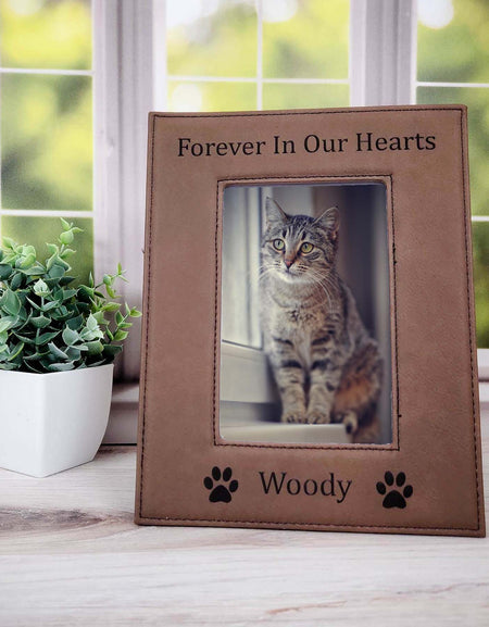Forever In Our Hearts - Pet Memorial Leatherette Picture Frame