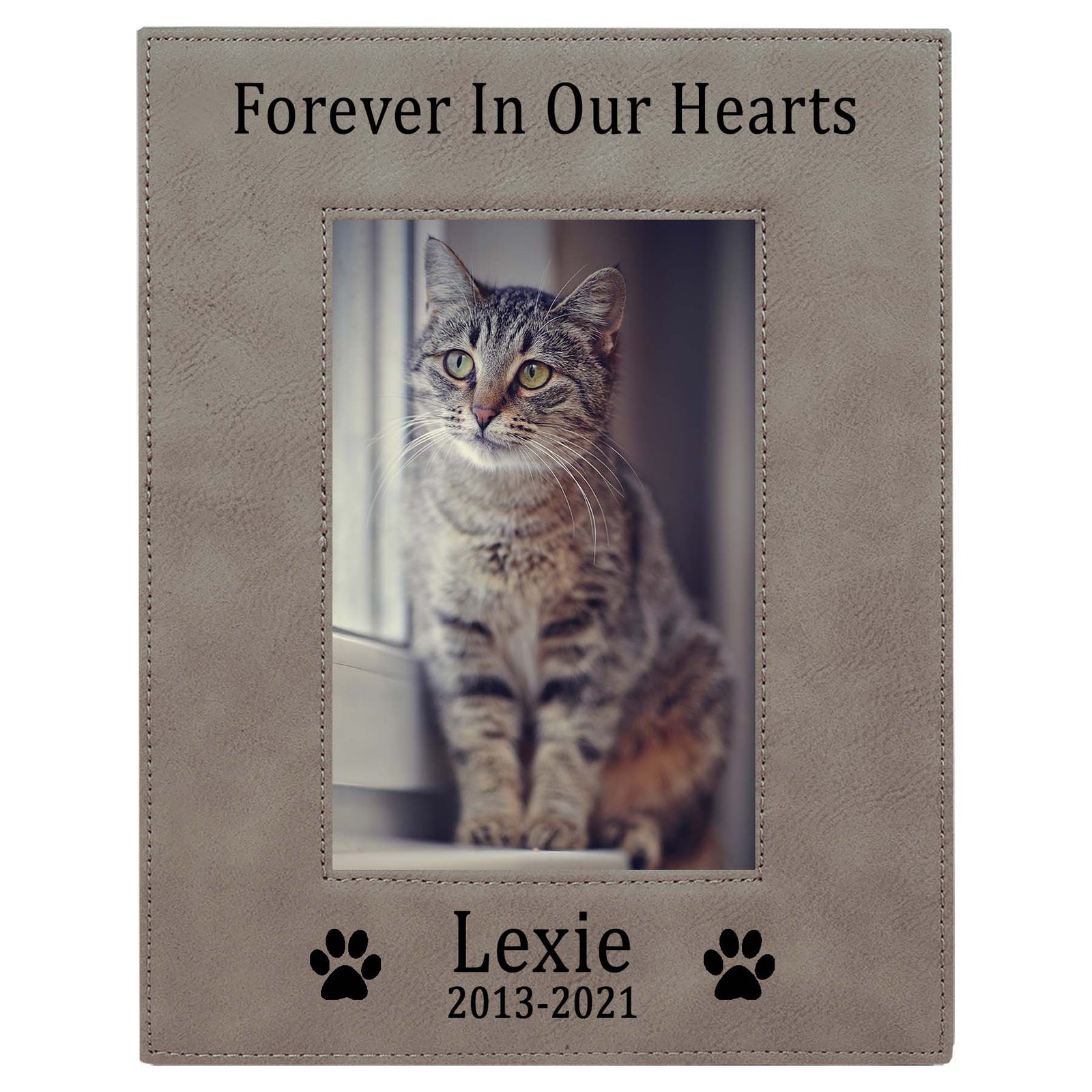 Forever In Our Hearts - Pet Memorial Leatherette Picture Frame