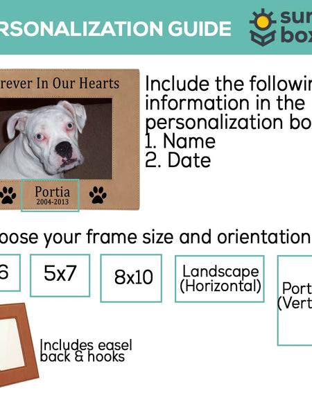 Forever In Our Hearts - Pet Memorial Leatherette Picture Frame