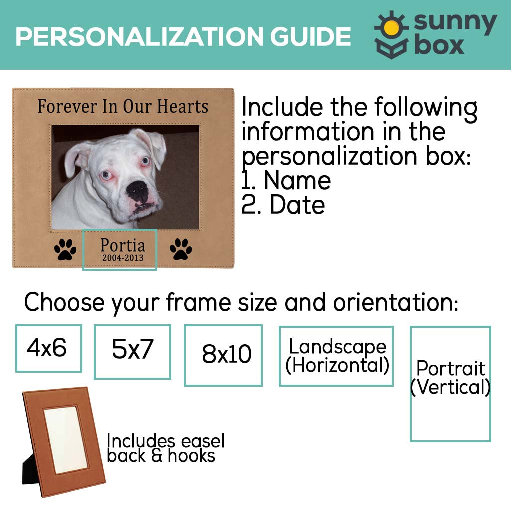 Forever In Our Hearts - Pet Memorial Leatherette Picture Frame