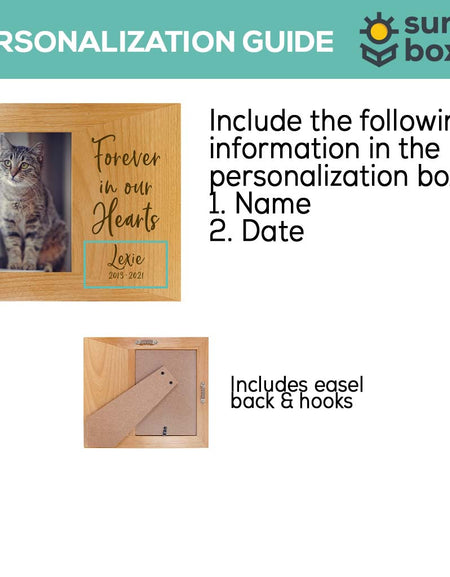 Forever In Our Hearts - Pet Memorial Personalized Wood Frame - Sunny Box