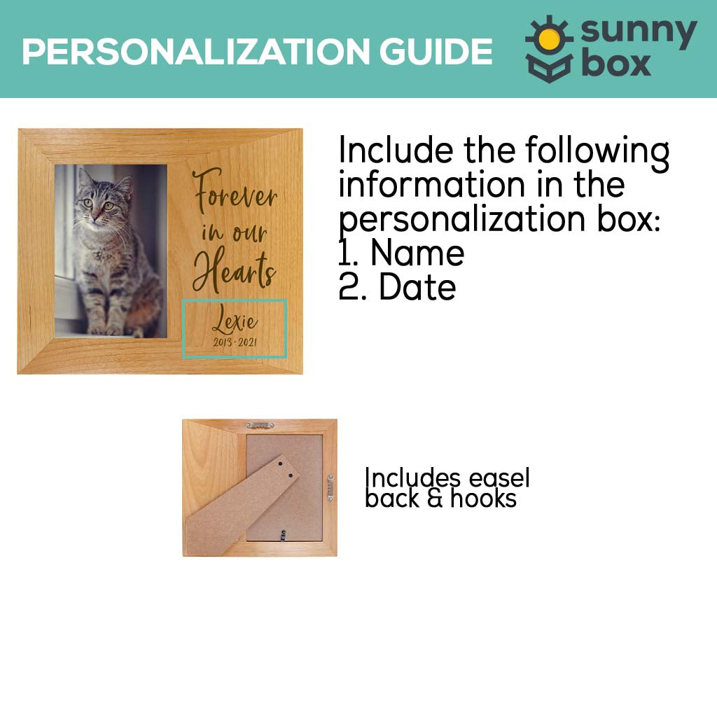 Forever In Our Hearts - Pet Memorial Personalized Wood Frame - Sunny Box