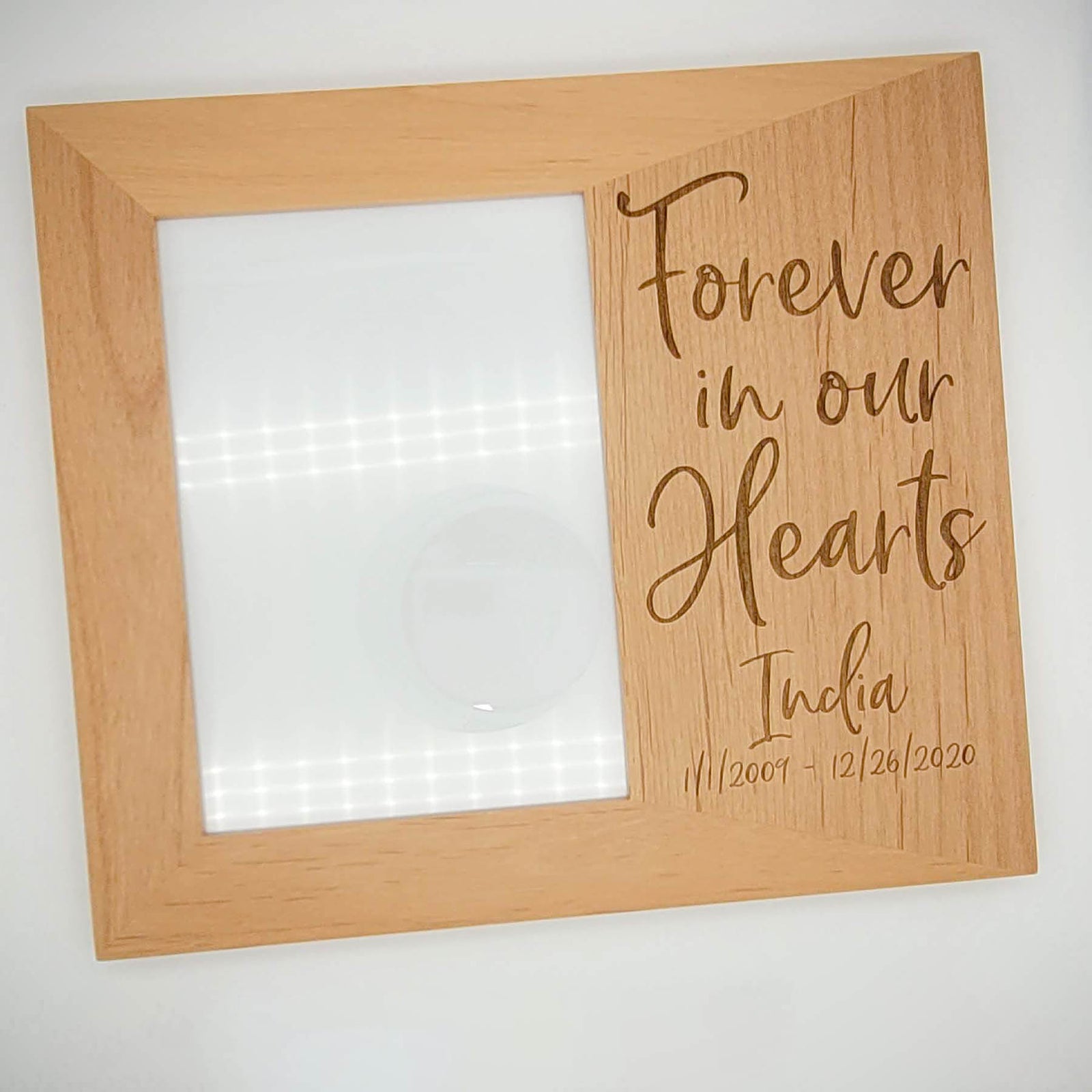 Forever In Our Hearts - Pet Memorial Personalized Wood Frame - Sunny Box