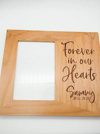 Forever In Our Hearts - Pet Memorial Personalized Wood Frame - Sunny Box