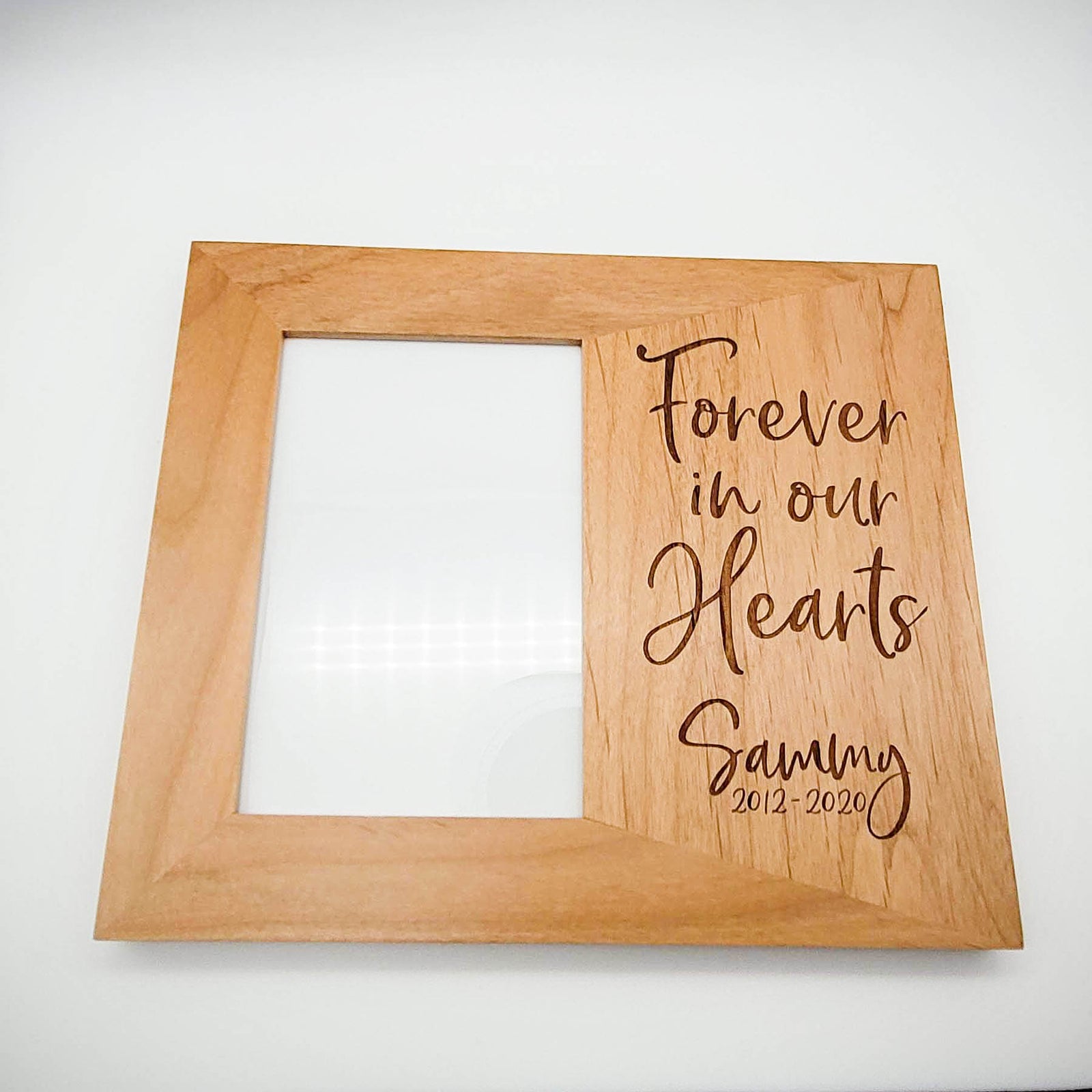 Forever In Our Hearts - Pet Memorial Personalized Wood Frame - Sunny Box