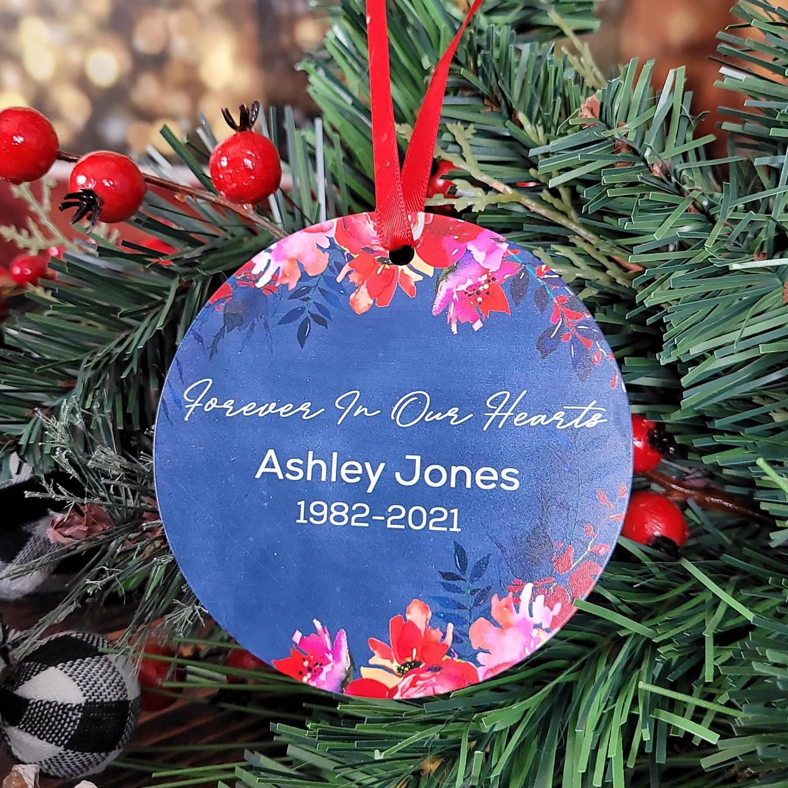 Forever In Our Hearts Personalized Ornament by Sunny Box
