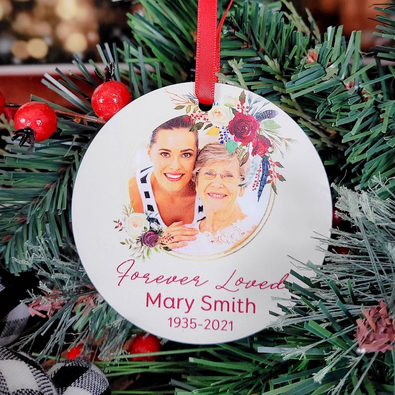Forever Loved Personalized Photo Ornament by Sunny Box