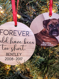 Forever Would Have Been Too Short - Pet Memorial Photo Ornament - Sunny Box