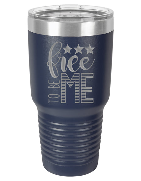 Free to Be Me Patriotic Engraved Polar Camel Tumbler 30oz Navy Sunny Box