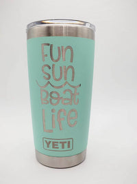 Fun Sun Boat Life - Engraved YETI Tumbler