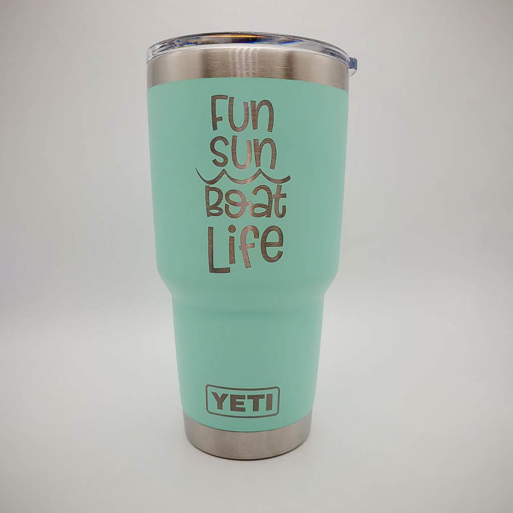 Fun Sun Boat Life - Engraved YETI Tumbler