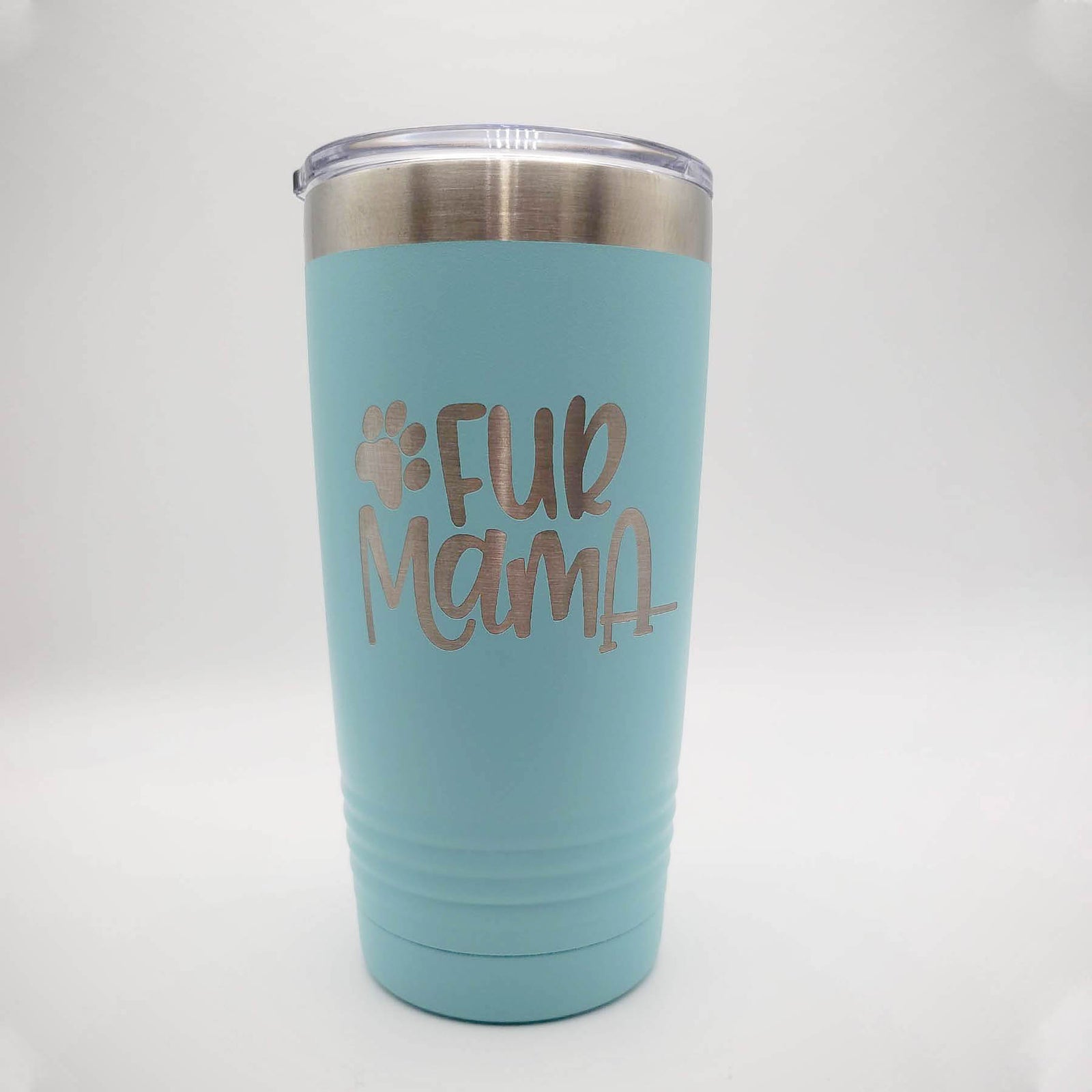 Fur Mama - Engraved 20oz Teal Polar Camel Tumbler by Sunny Box