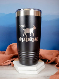 Goat Mama Engraved Polar Camel 20oz Black Tumbler by Sunny Box