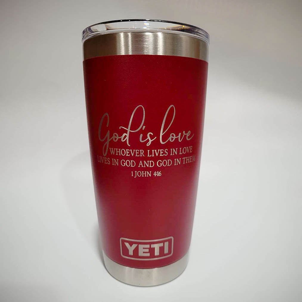 God Is Love - 1 John 4:16 - Christian Engraved YETI Tumbler