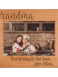 Personalized Engraved Grandma Wood Picture Frame - Sunny Box