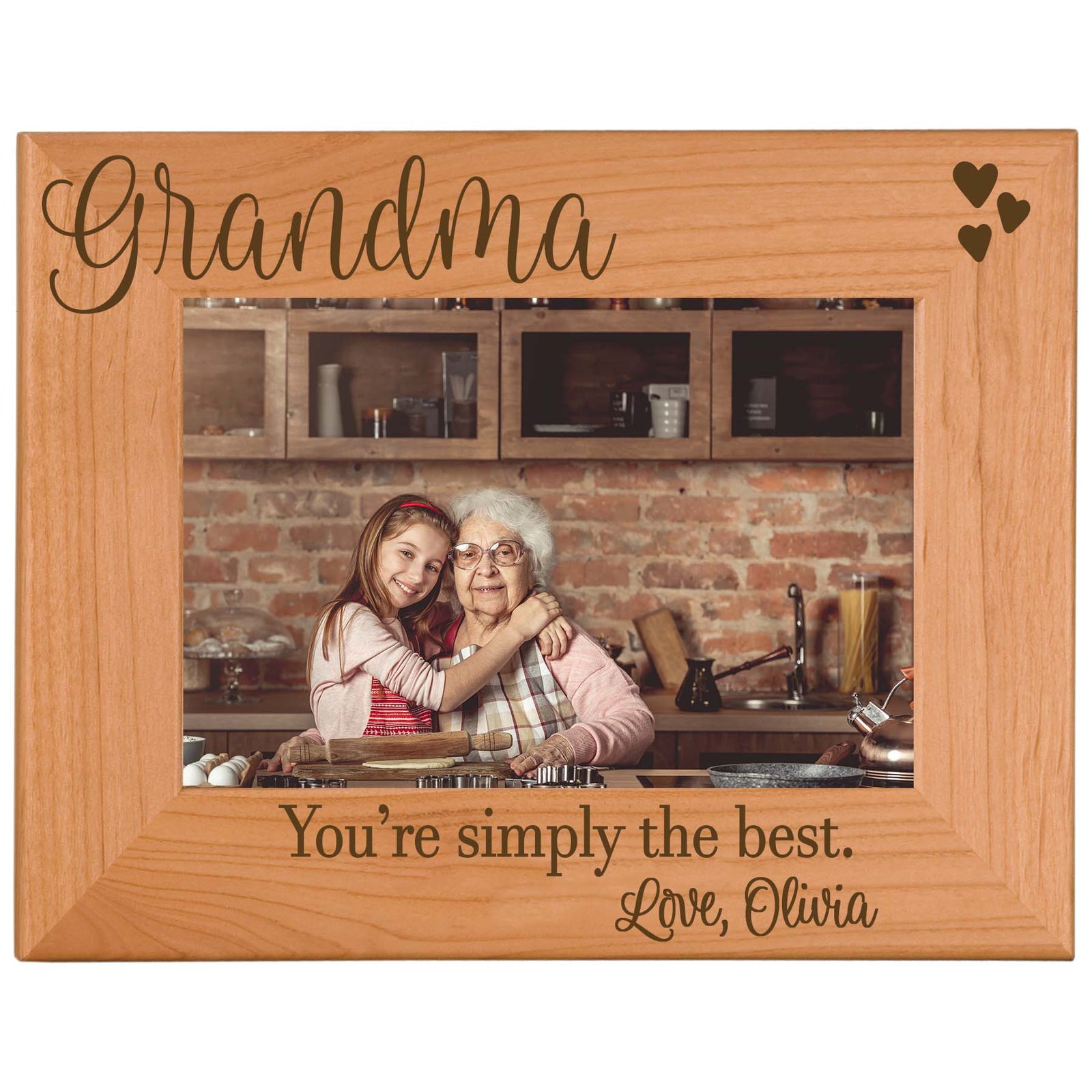 Personalized Engraved Grandma Wood Picture Frame - Sunny Box