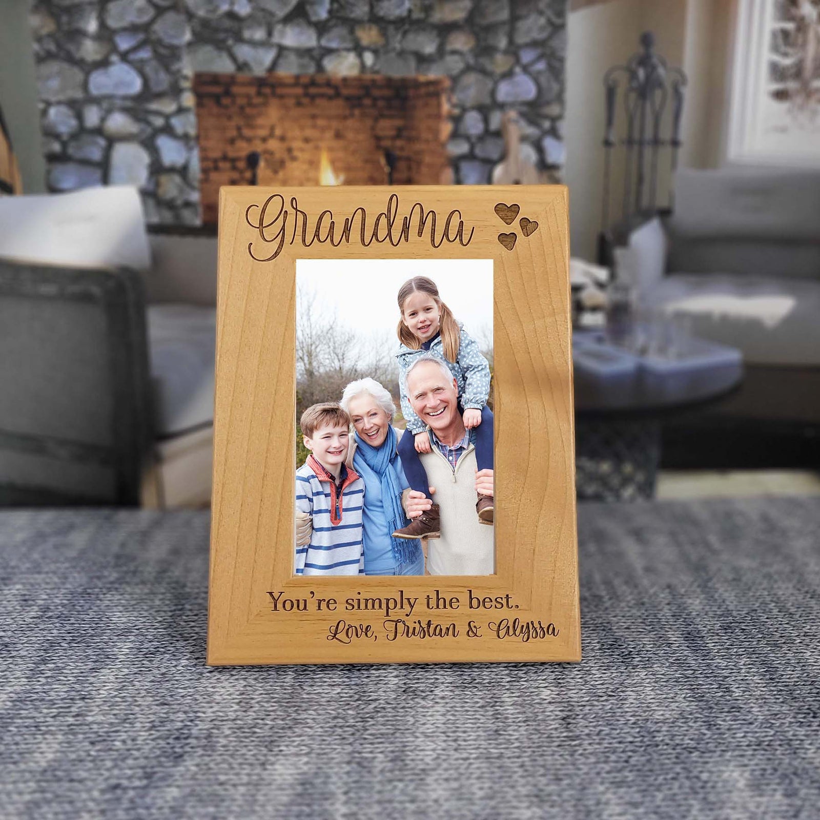 Personalized Engraved Grandma Wood Picture Frame - Sunny Box
