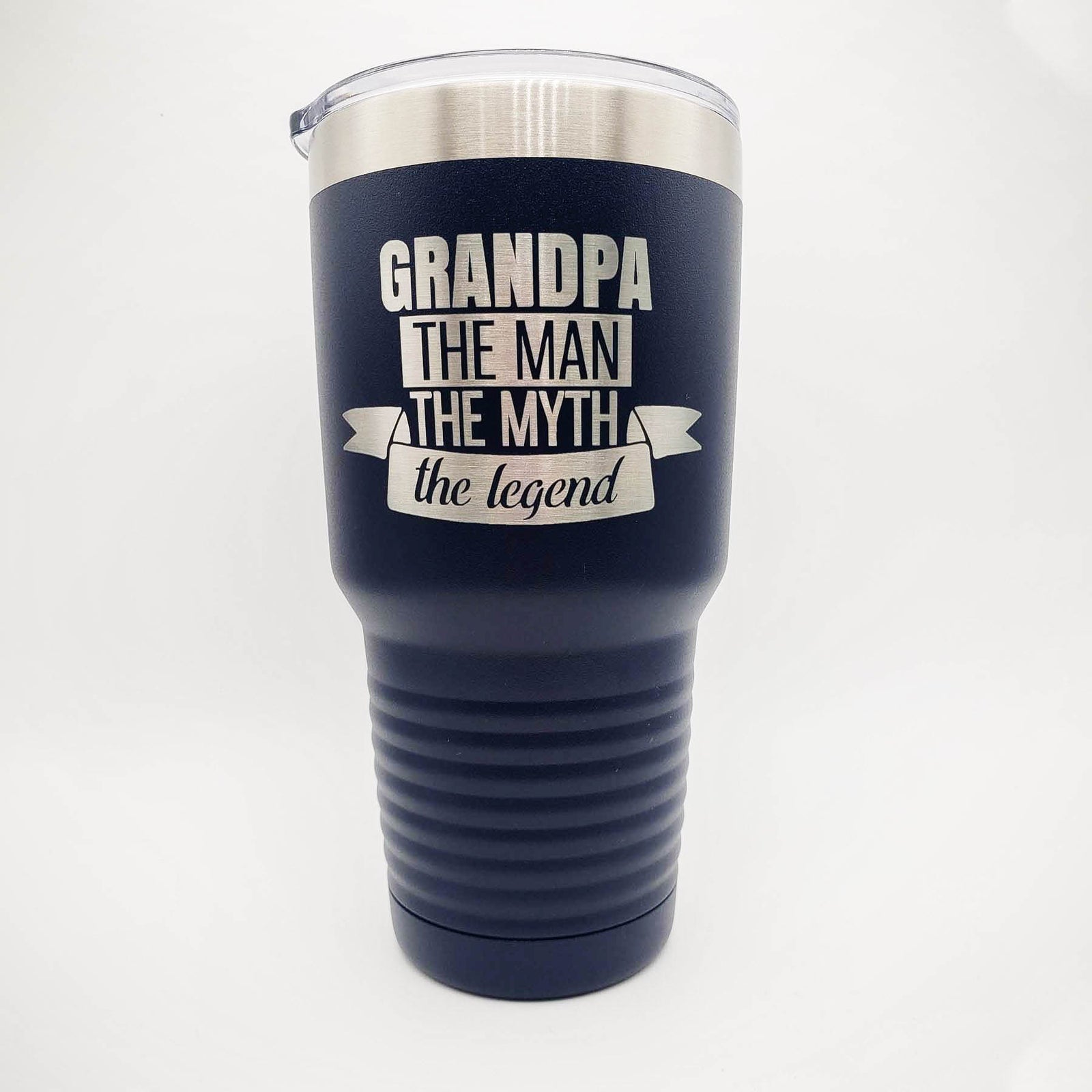 Grandpa The Man the Myth the Legend - Engraved 30oz Polar Camel Tumbler Navy - Sunny Box