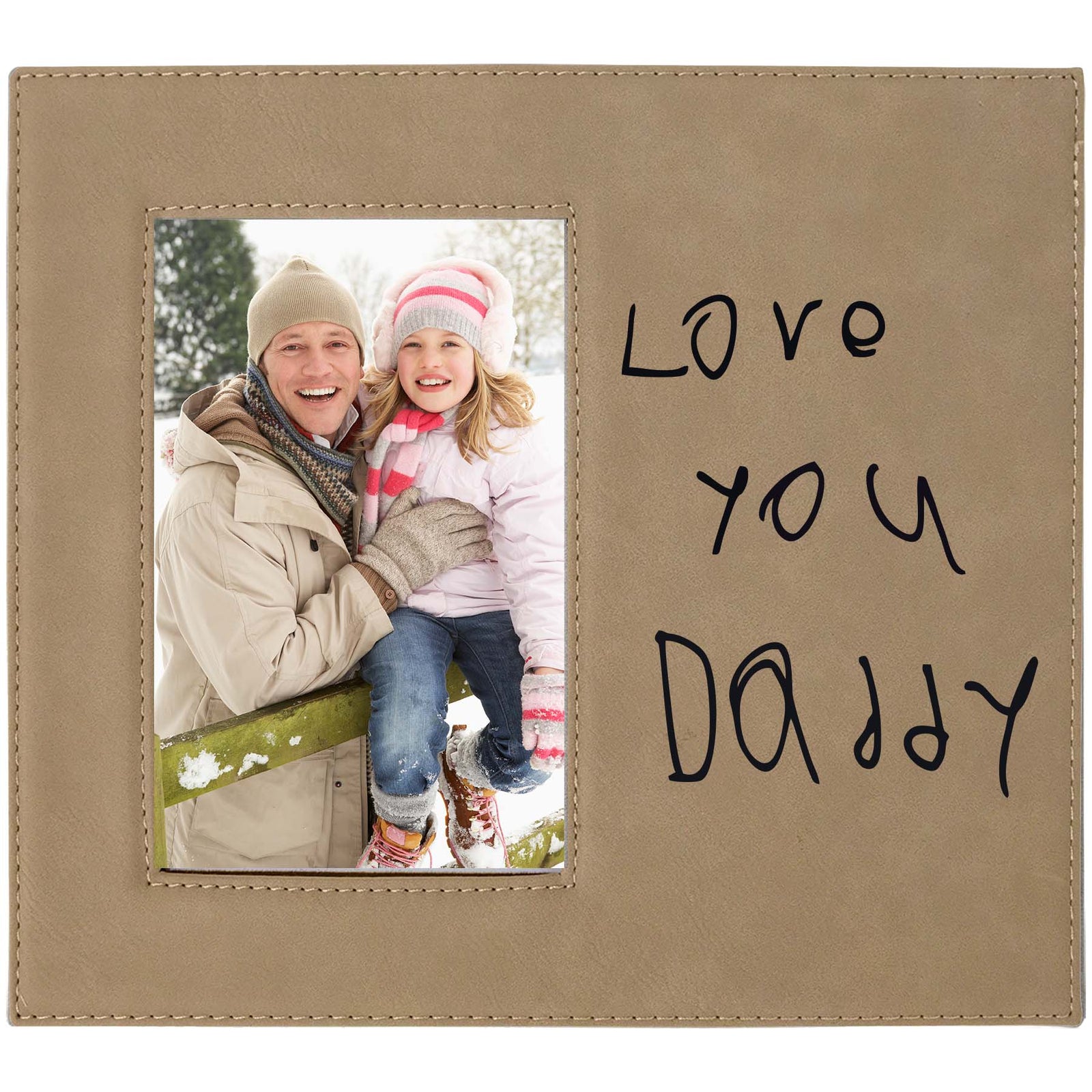 Custom Handwriting Leatherette Wide Picture Frame