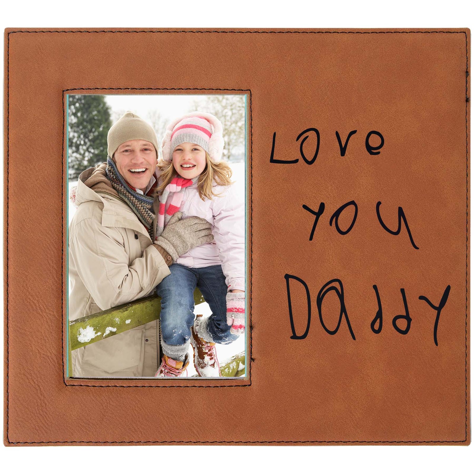 Custom Handwriting Leatherette Wide Picture Frame