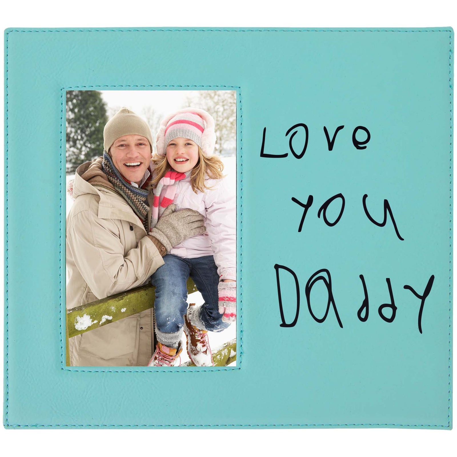 Custom Handwriting Leatherette Wide Picture Frame