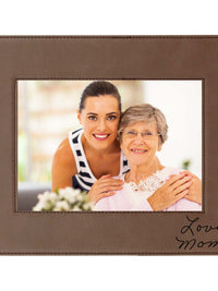Handwritten Custom Engraved Dark Brown Leatherette Picture Frame by Sunny Box