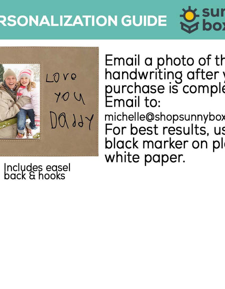 Custom Handwriting Leatherette Wide Picture Frame